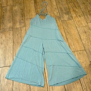 Light Teal/ Sea Green tie back jumpsuit size Large